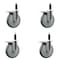 Service Caster 6'' Gray Poly Swivel 1'' Expanding Stem Caster Set Total Lock Brake, 4PK SCC-EXTTL20S614-PPUB-1-4 - alternate 1